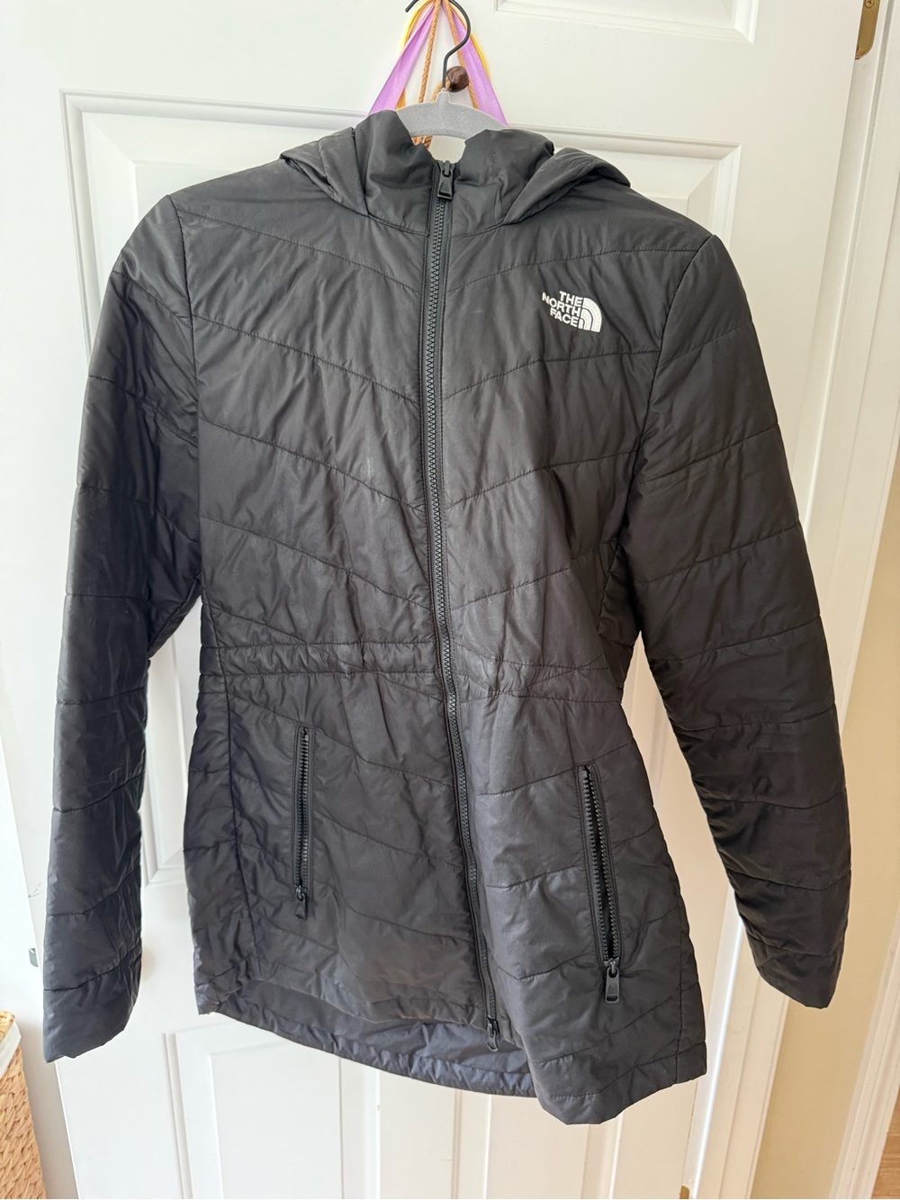 The North Face Women's Black Hooded Quilted Puffer Jacket